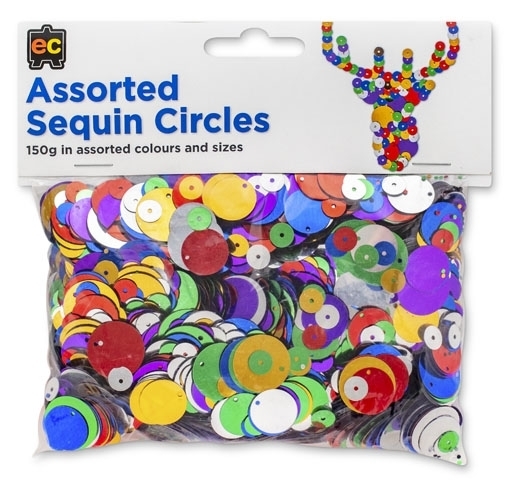 Sequins EC Circles Asst Size & Colours 150gm